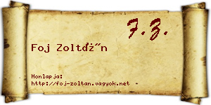 Foj Zoltán névjegykártya